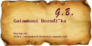 Galambosi Bozsóka névjegykártya